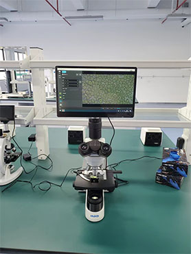 明美生物显微镜用于晶球观察